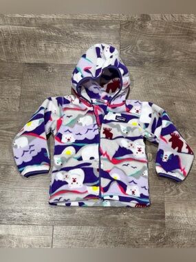 Vintage Patagonia toddler fleece purple polar bears full zip hooded unisex 3T